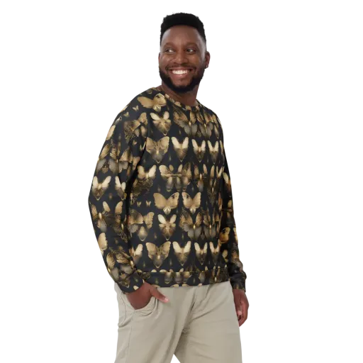 Gilded Moth Nocturne on a Sweatshirt