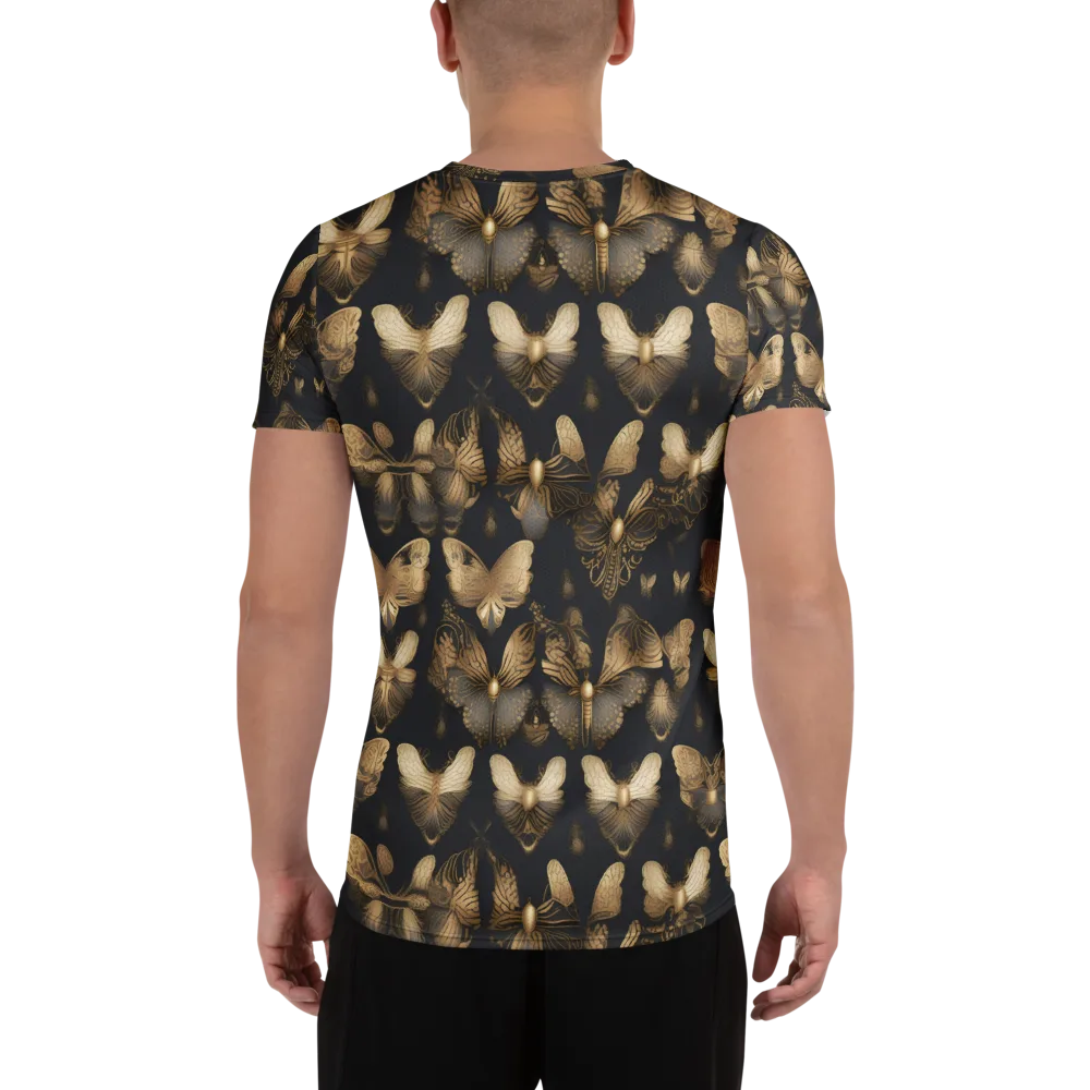 Gilded Moth Nocturne on Men's Athletic T-Shirt — Back