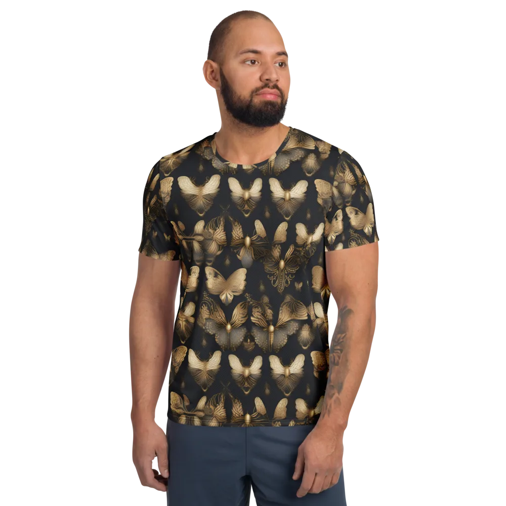 Gilded Moth Nocturne on Men's Athletic T-Shirt — Front