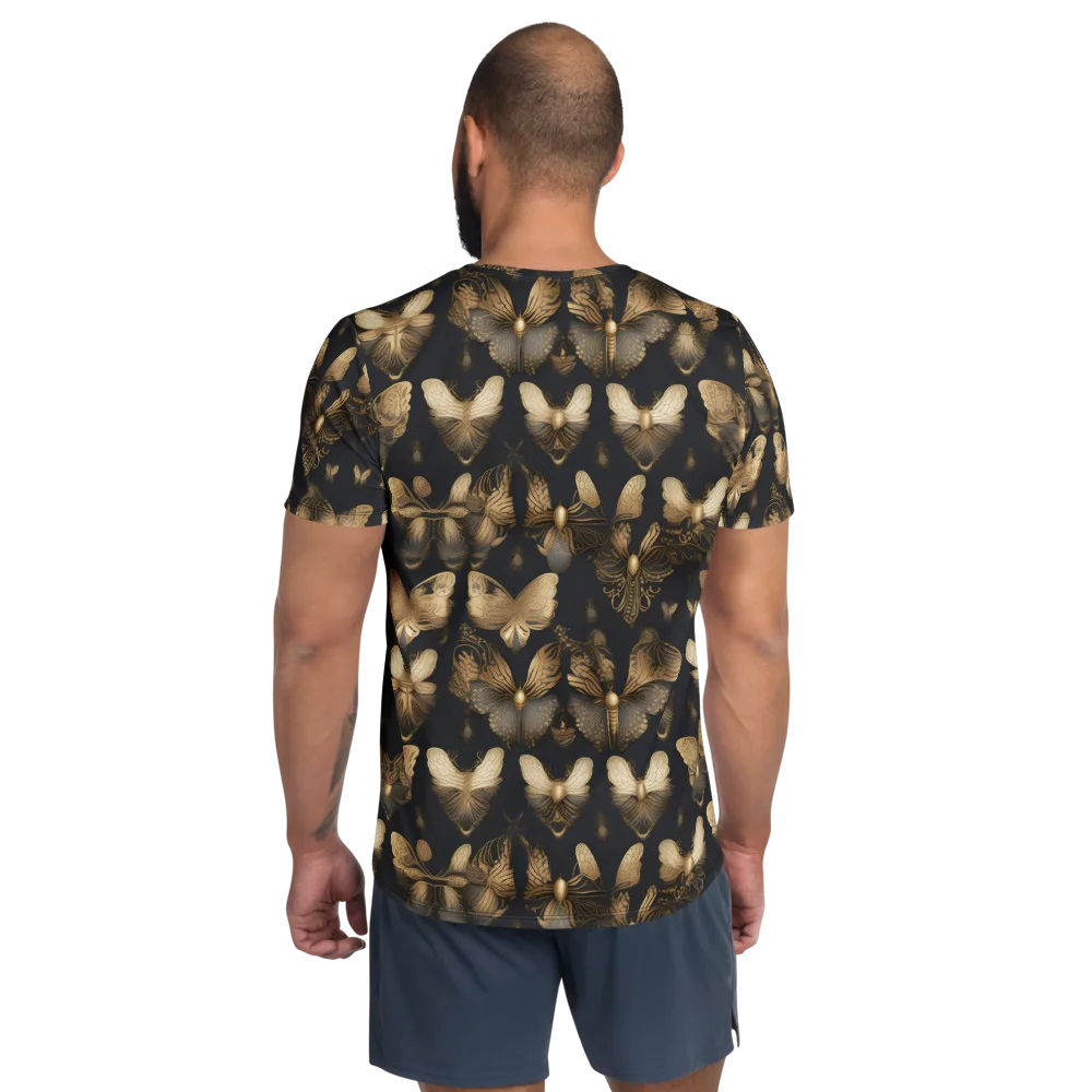 Gilded Moth Nocturne on Men's Athletic T-Shirt — Back