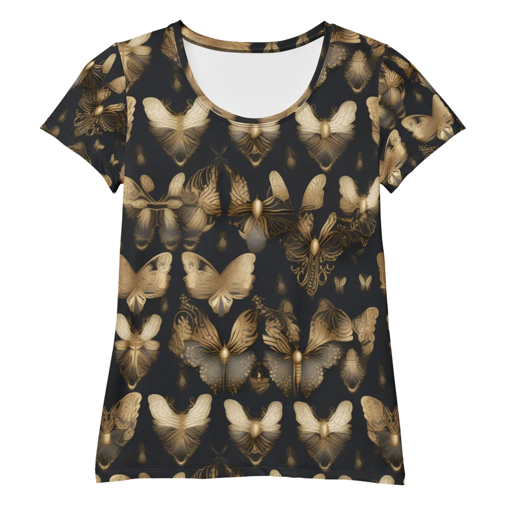 Gilded Moth Nocturne on Women's Athletic T-Shirt — Front
