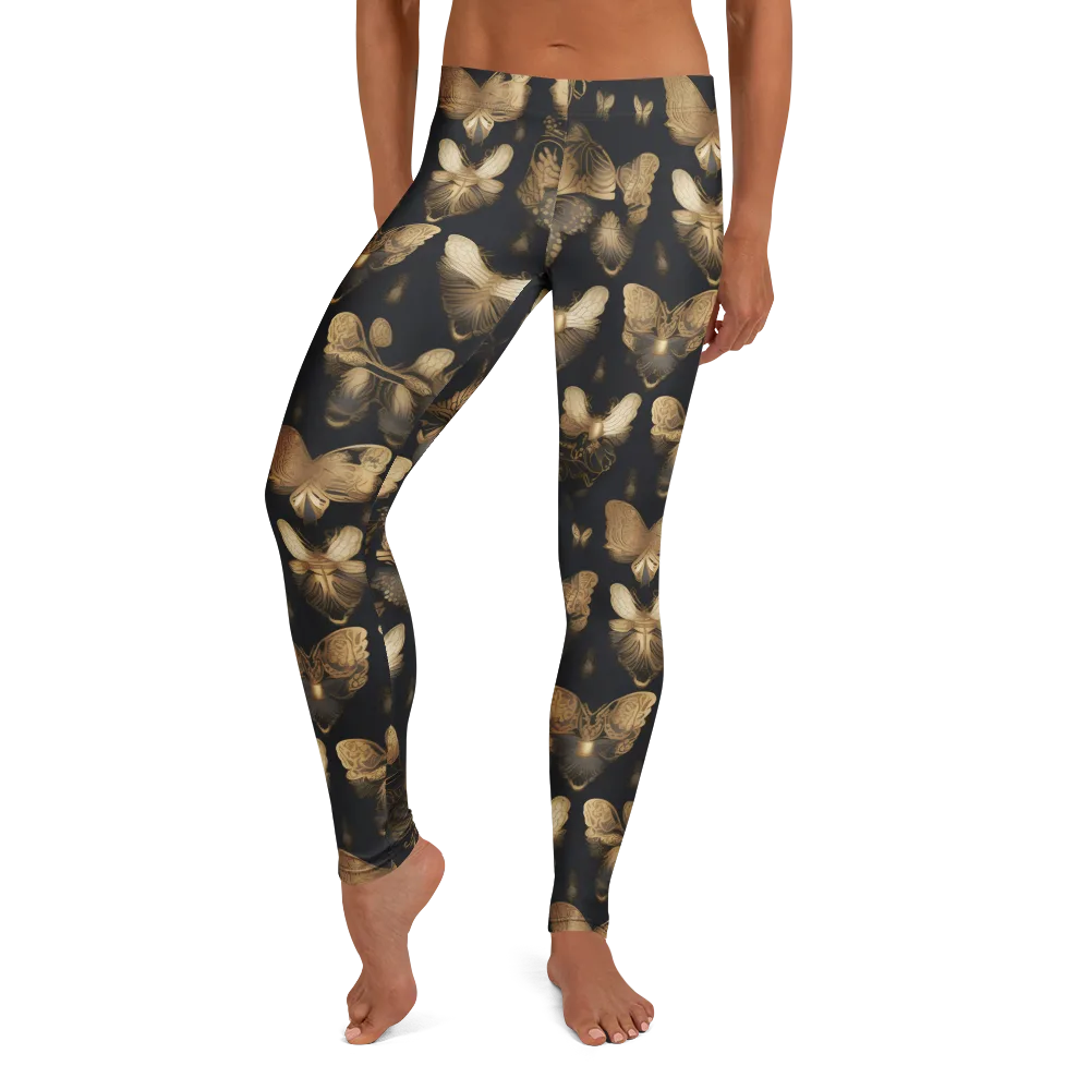 Gilded Moth Nocturne on Leggings — Front