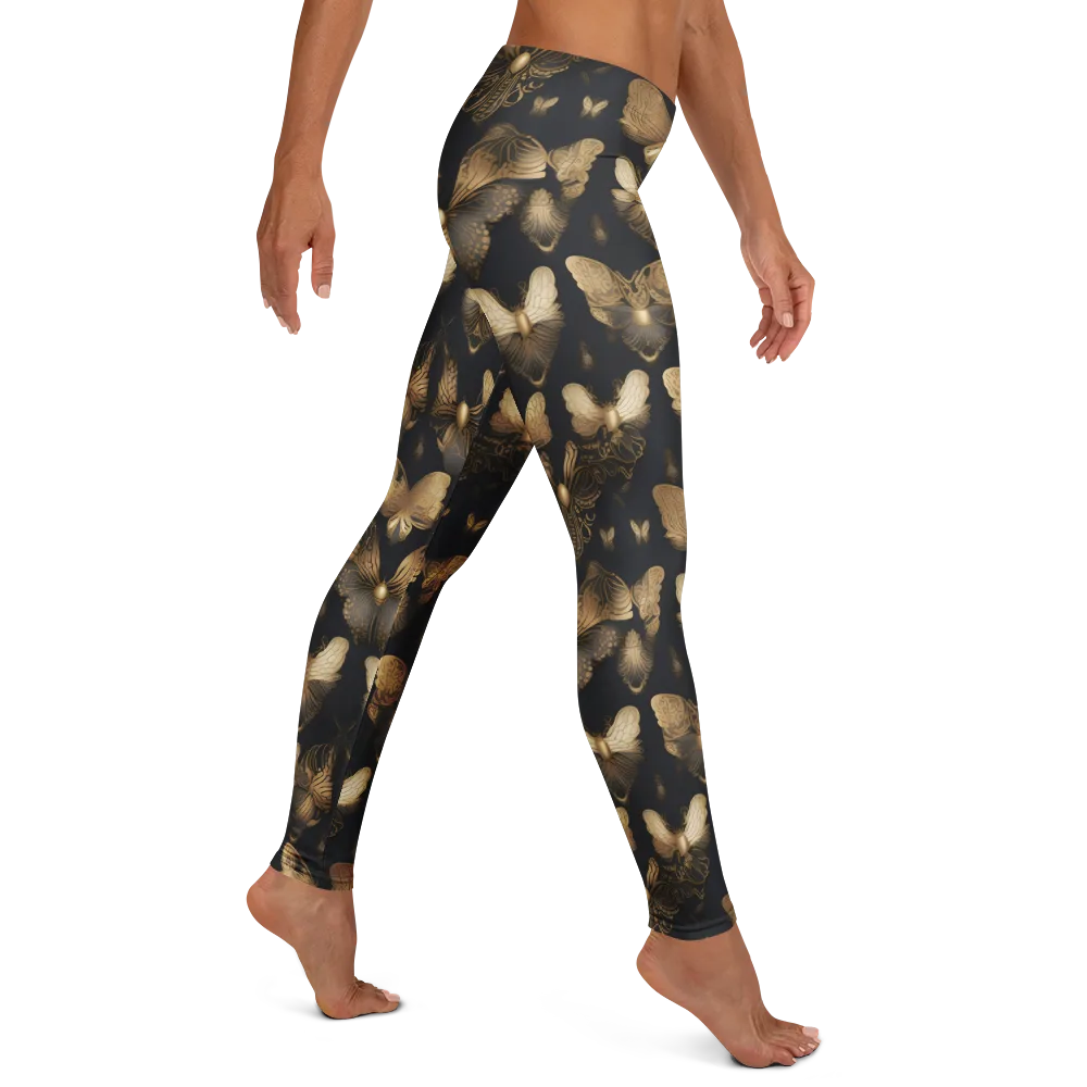 Gilded Moth Nocturne on Leggings — Right