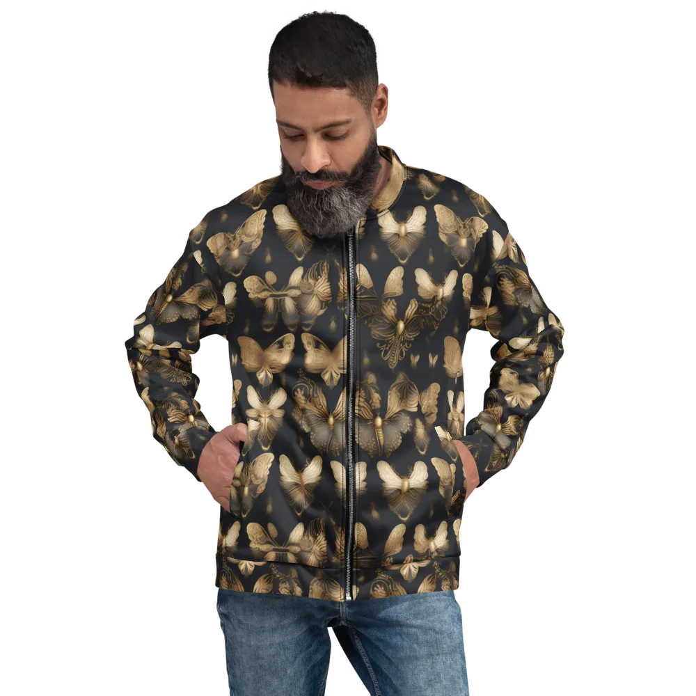 Gilded Moth Nocturne on Bomber Jacket — Front