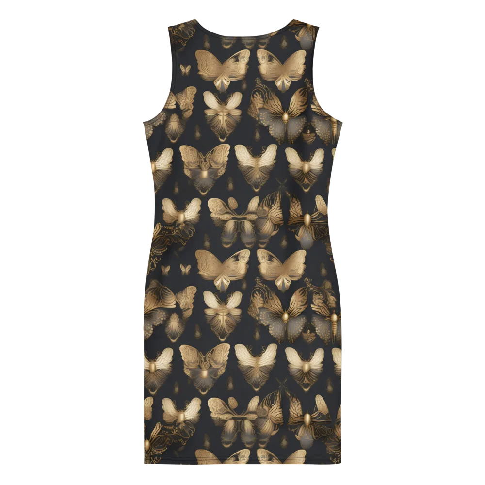 Gilded Moth Nocturne on Bodycon Dress — Back
