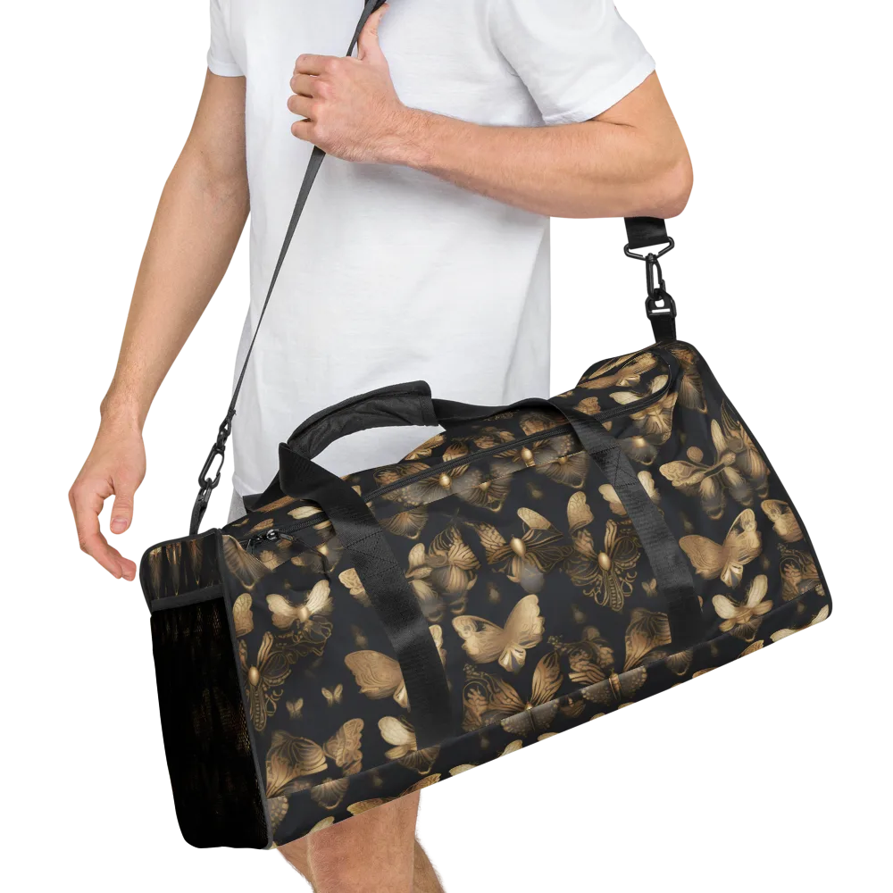 Gilded Moth Nocturne on Duffle Bag — Right Front