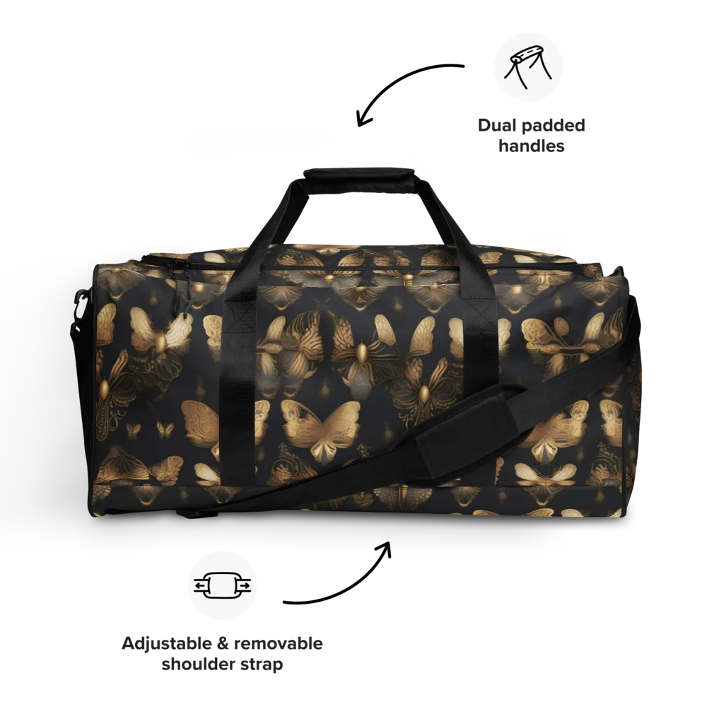 Gilded Moth Nocturne on Duffle Bag — Front