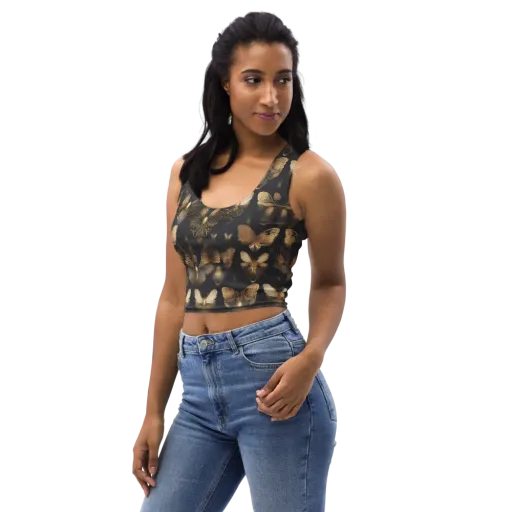 Gilded Moth Nocturne on a Crop Top