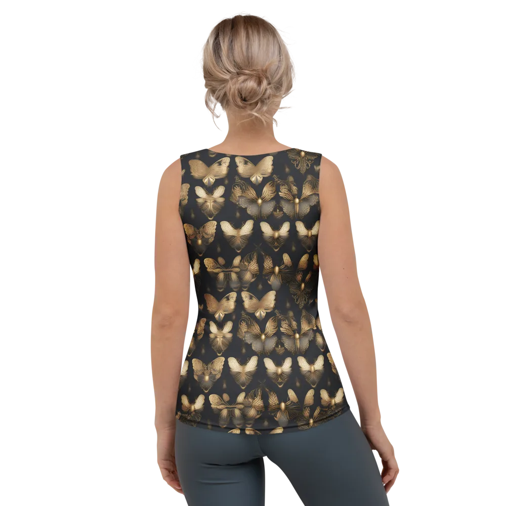 Gilded Moth Nocturne on Women's Tank Top — Back