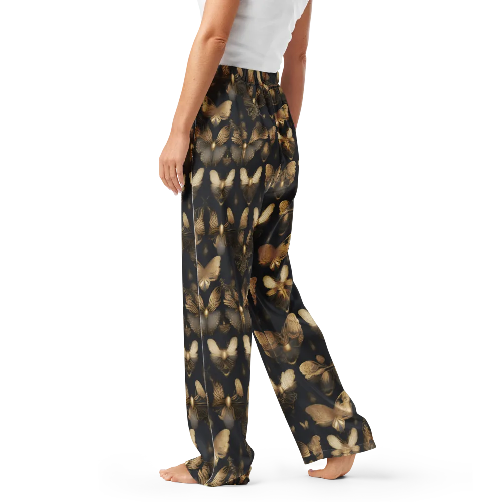 Gilded Moth Nocturne on Women's Pajama Pants — Left
