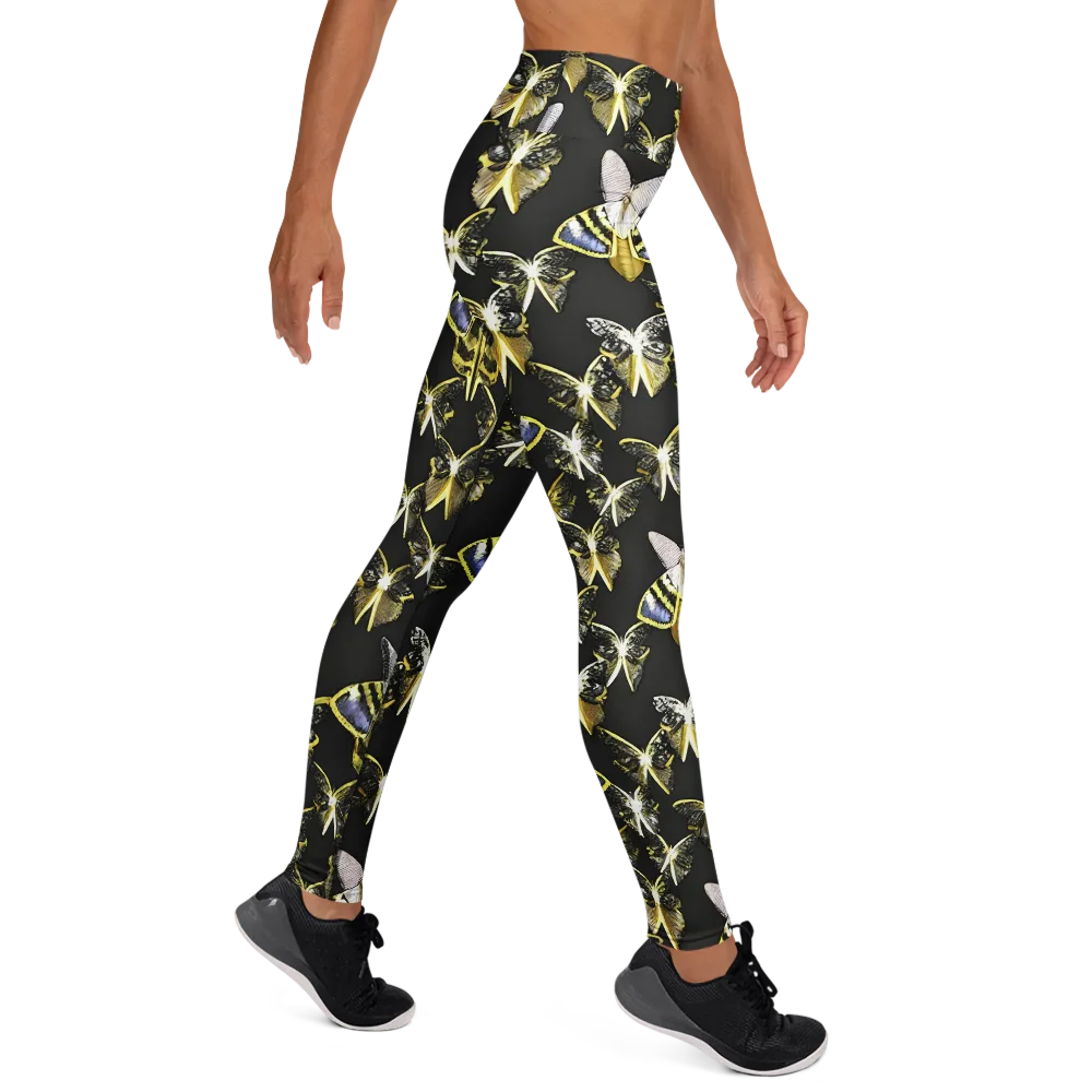 Nocturne Moths on Yoga Leggings — Right