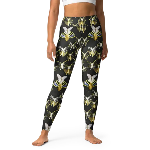 Nocturne Moths on a Yoga Leggings