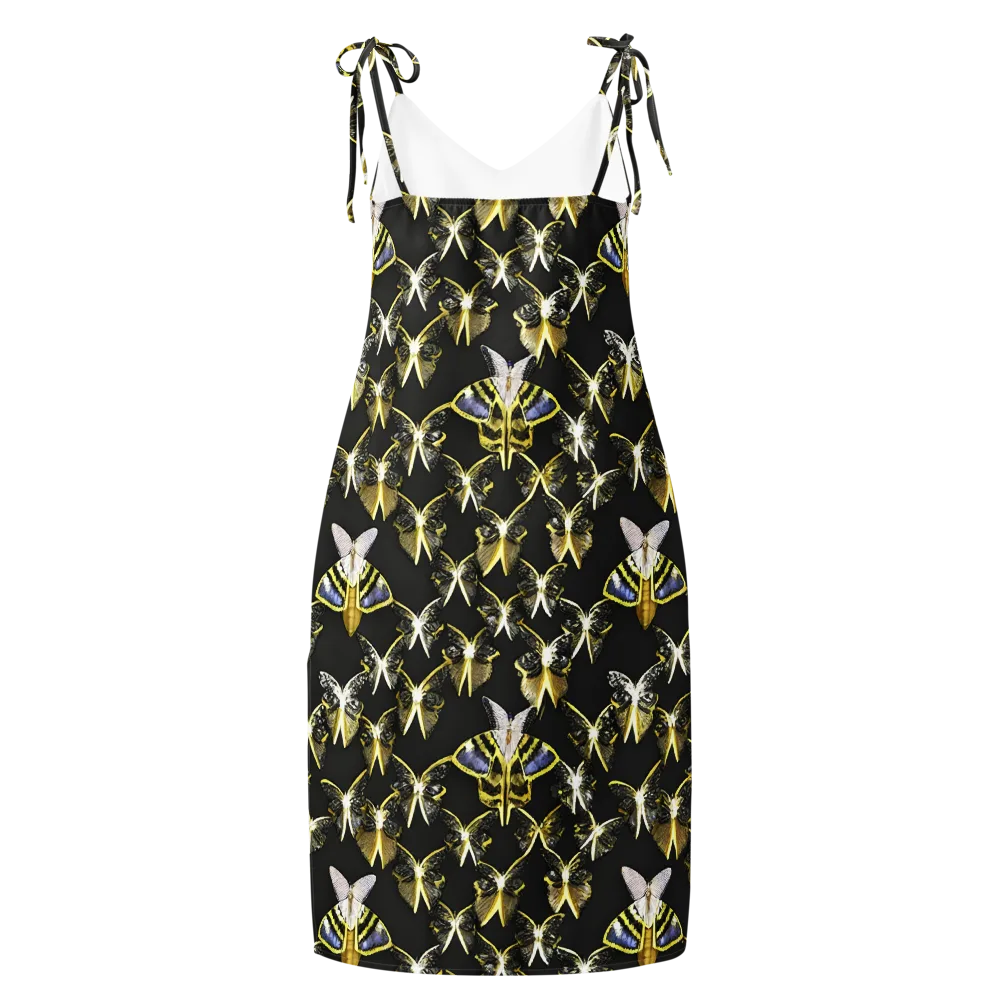 Nocturne Moths on Slip Dress — Back
