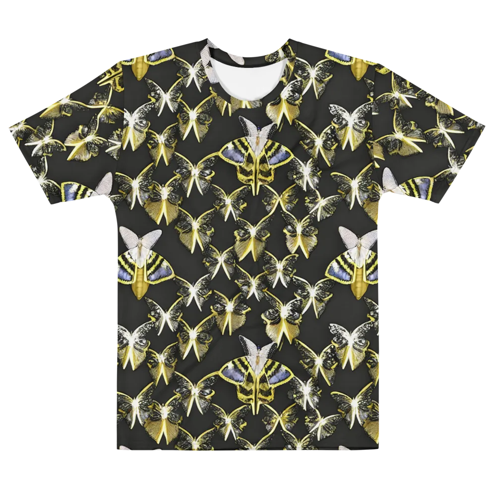 Nocturne Moths on Men's Cotton Crew Neck T-Shirt — Front