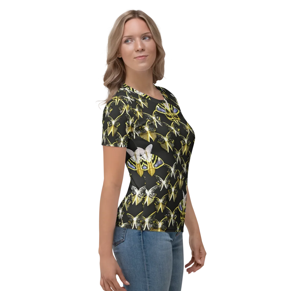 Nocturne Moths on Women's Crew Neck T-Shirt — Right