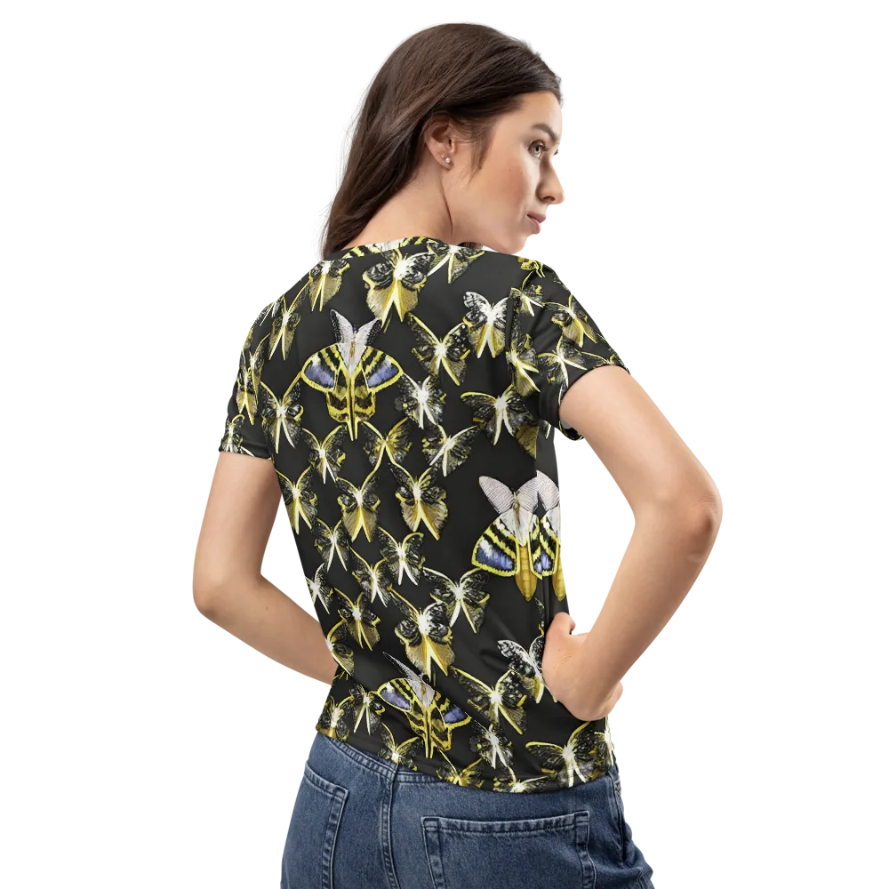 Nocturne Moths on Women's Crew Neck T-Shirt — Back