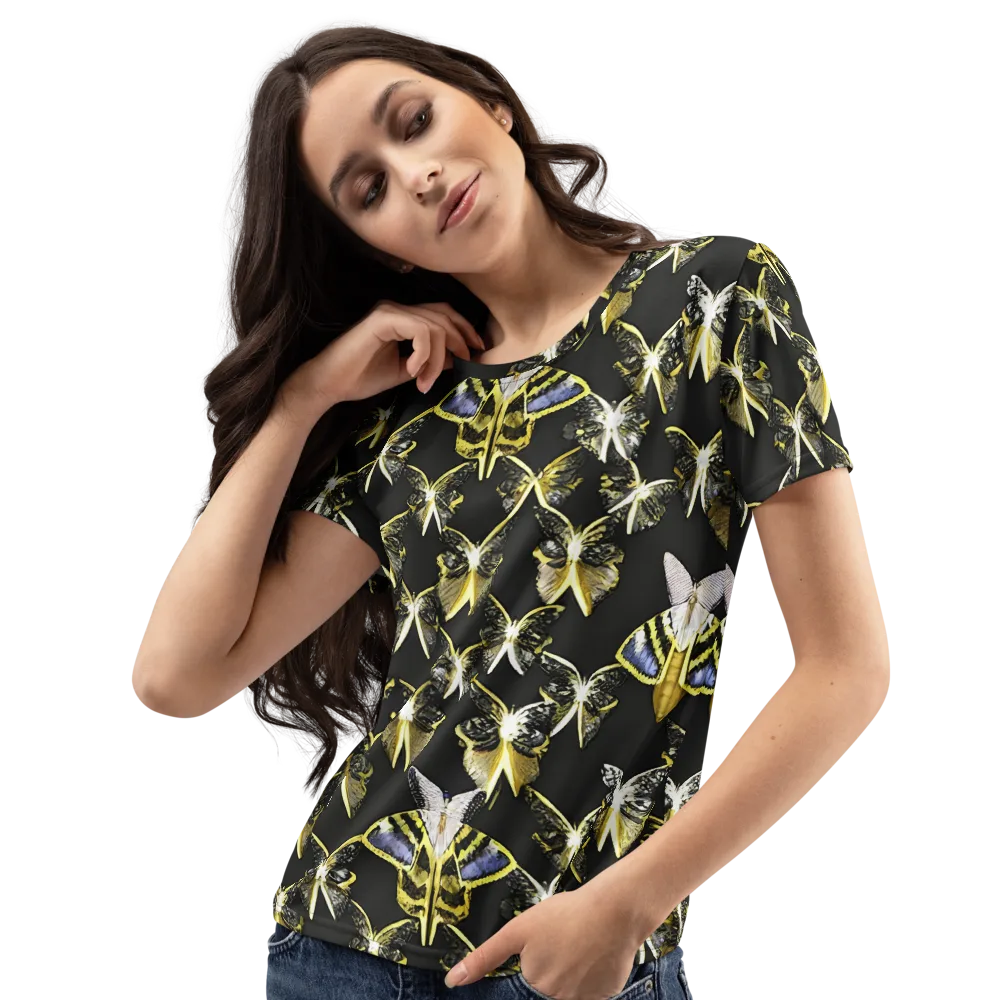 Nocturne Moths on Women's Crew Neck T-Shirt — Left Front