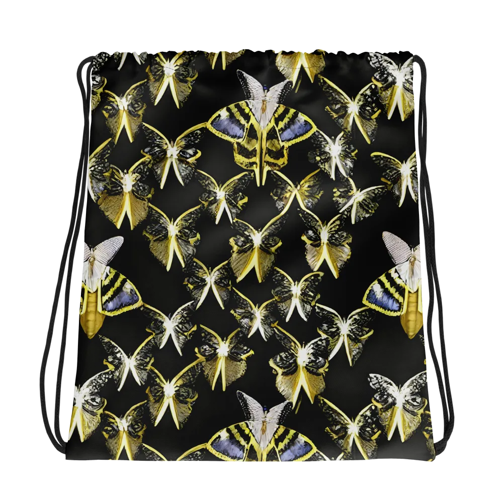 Nocturne Moths on Drawstring Bag — Photo