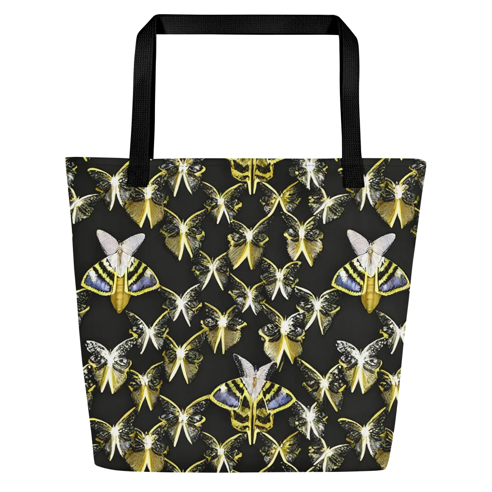 Nocturne Moths on Large Tote Bag W/ Pocket — Front