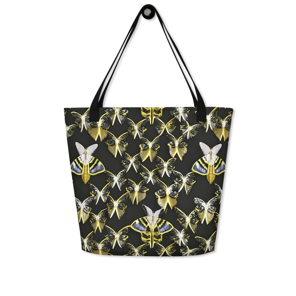 Nocturne Moths on Large Tote Bag W/ Pocket — Front