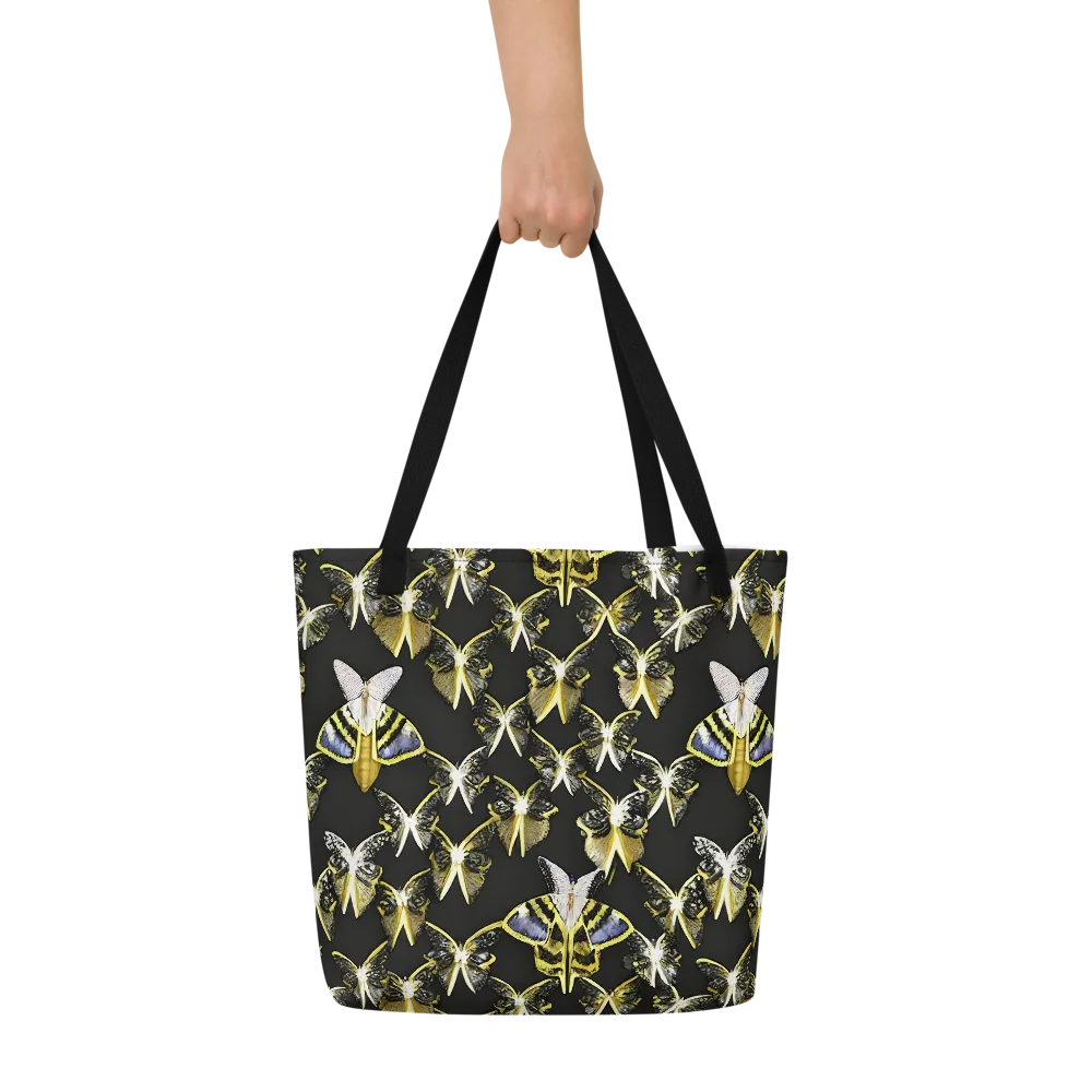 Nocturne Moths on Large Tote Bag W/ Pocket — Front