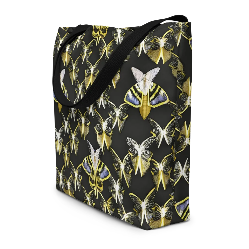 Nocturne Moths on Large Tote Bag W/ Pocket — Front