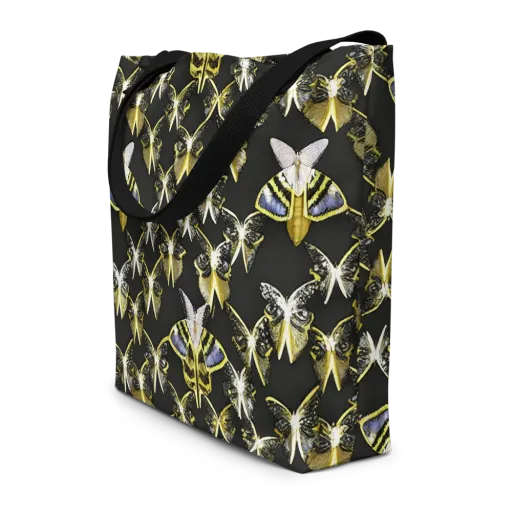 Nocturne Moths on a Large Tote Bag W/ Pocket