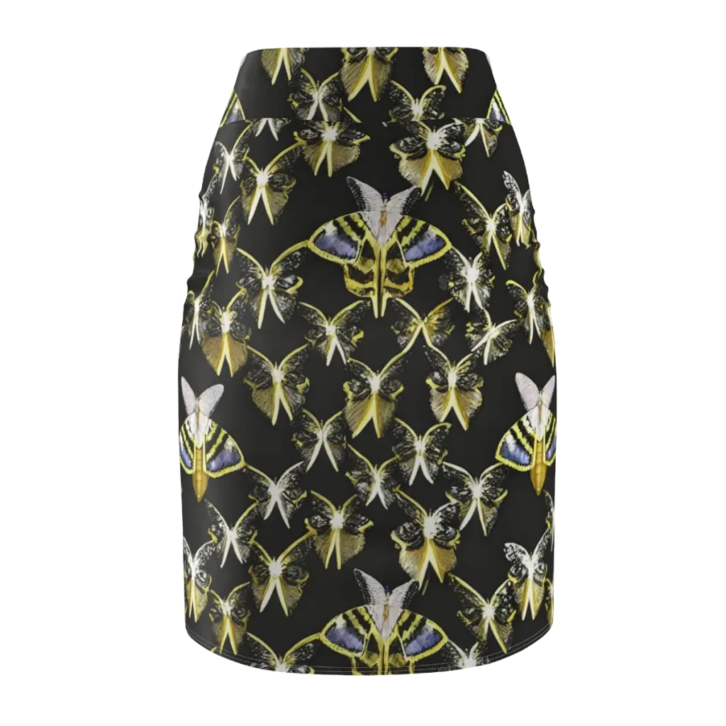Nocturne Moths on Pencil Skirt — Back