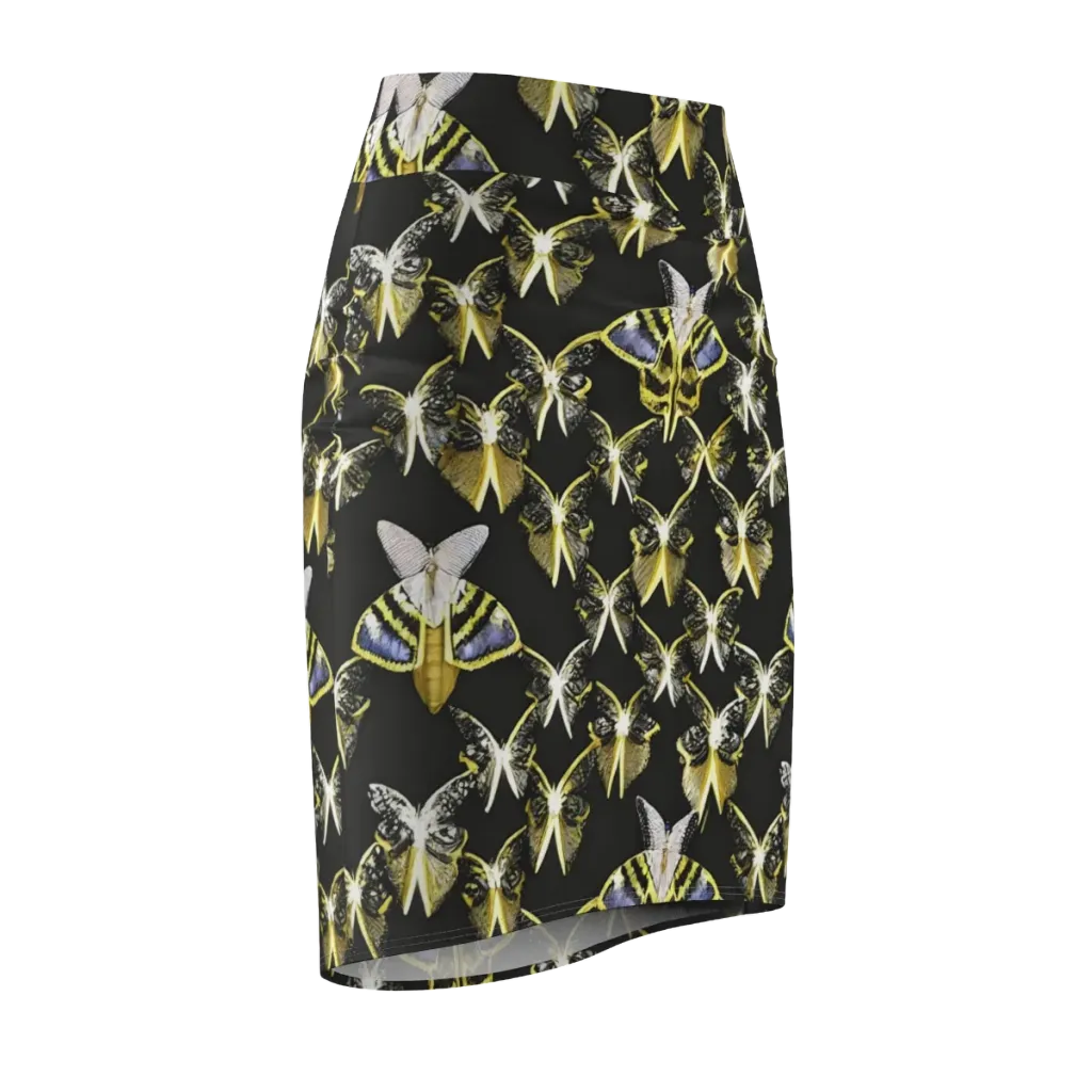 Nocturne Moths on Pencil Skirt — Front Side