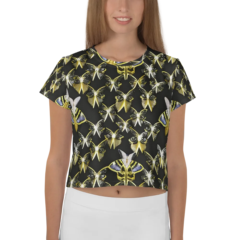 Nocturne Moths on Crop Tee — Front