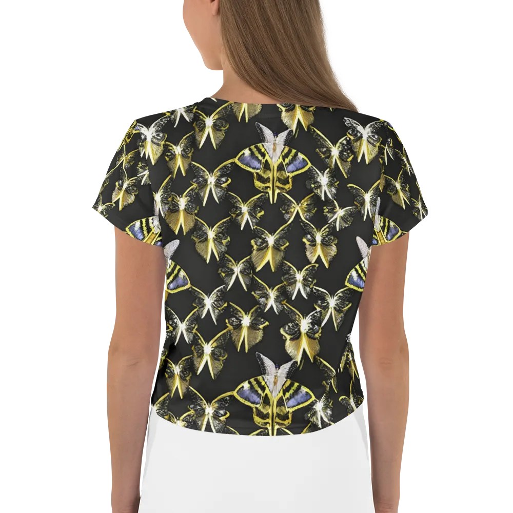 Nocturne Moths on Crop Tee — Back