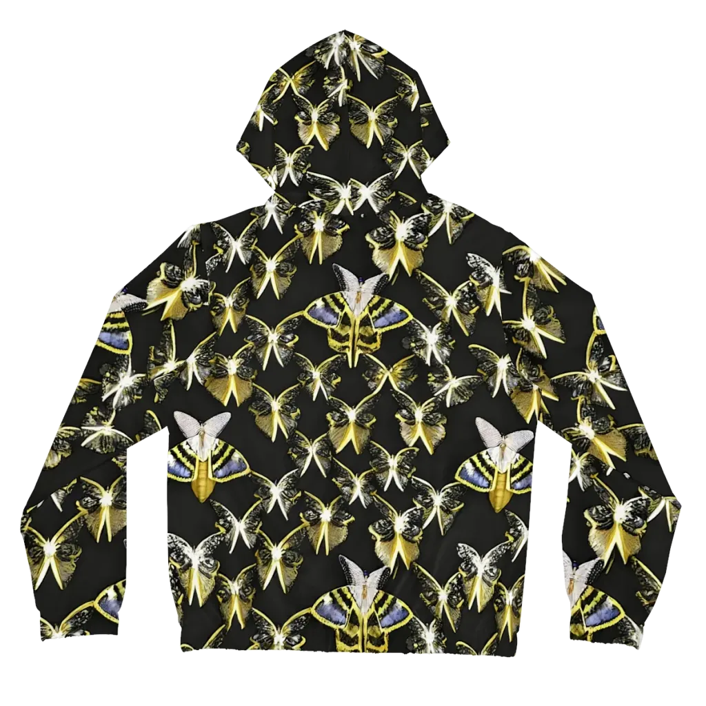 Nocturne Moths on Women's Full-Zip Hoodie — Back
