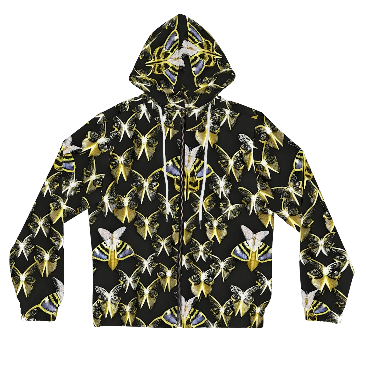 Nocturne Moths on Women's Full-Zip Hoodie — Front