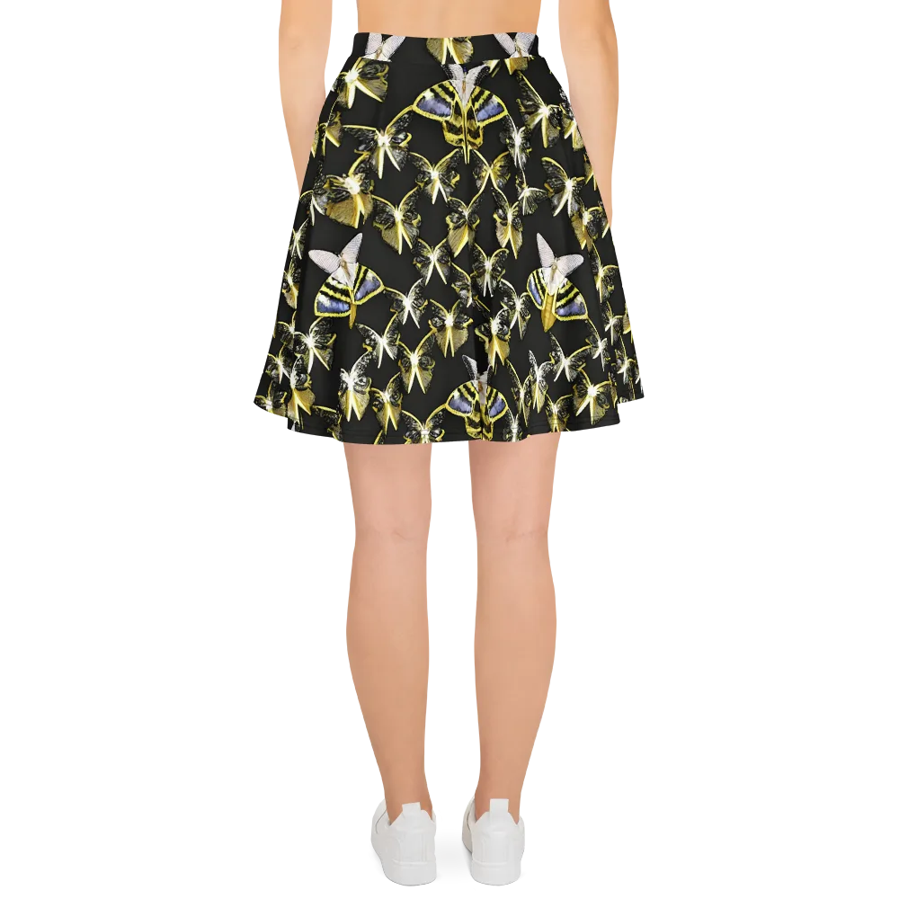 Nocturne Moths on Skater Skirt — Back