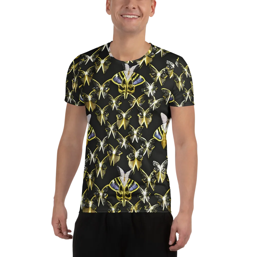 Nocturne Moths on Men's Athletic T-Shirt — Front