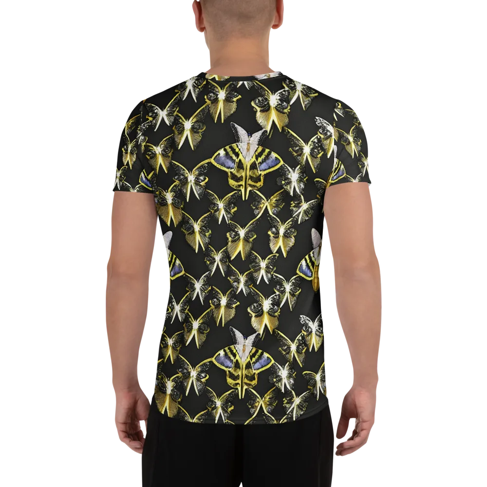Nocturne Moths on Men's Athletic T-Shirt — Back