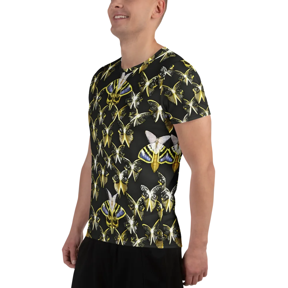 Nocturne Moths on Men's Athletic T-Shirt — Left