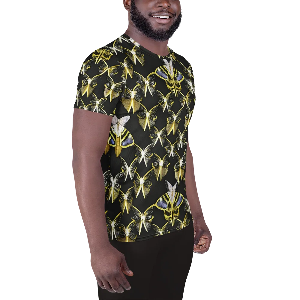 Nocturne Moths on Men's Athletic T-Shirt — Right