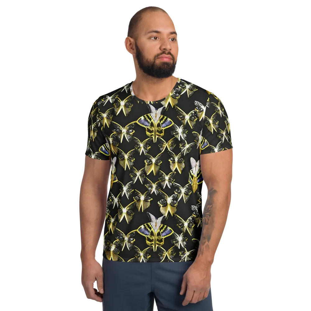 Nocturne Moths on Men's Athletic T-Shirt — Front