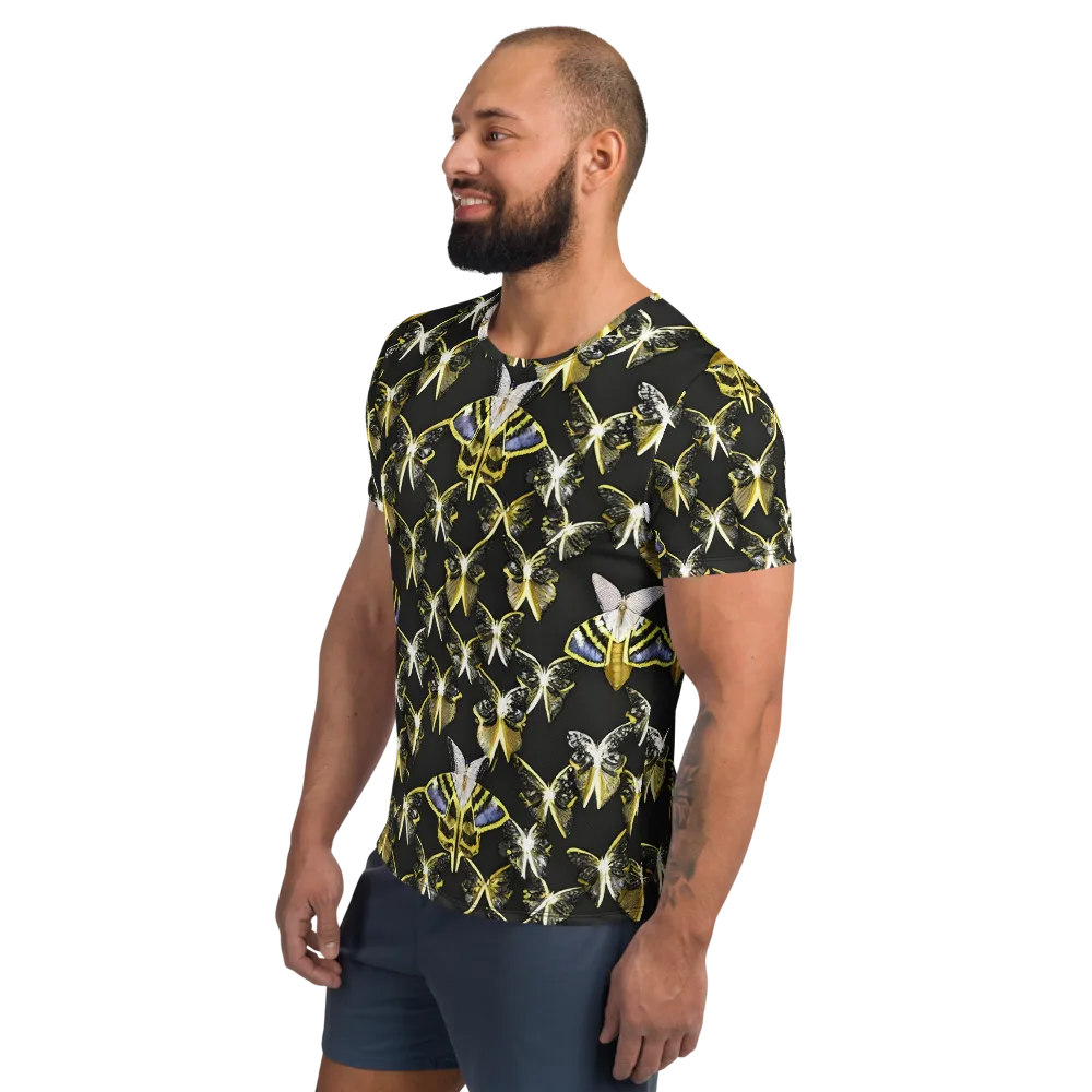 Nocturne Moths on Men's Athletic T-Shirt — Left