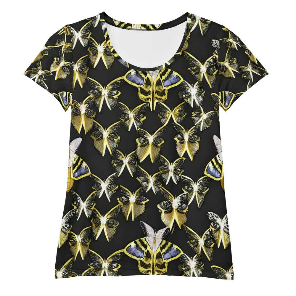 Nocturne Moths on Women's Athletic T-Shirt — Front