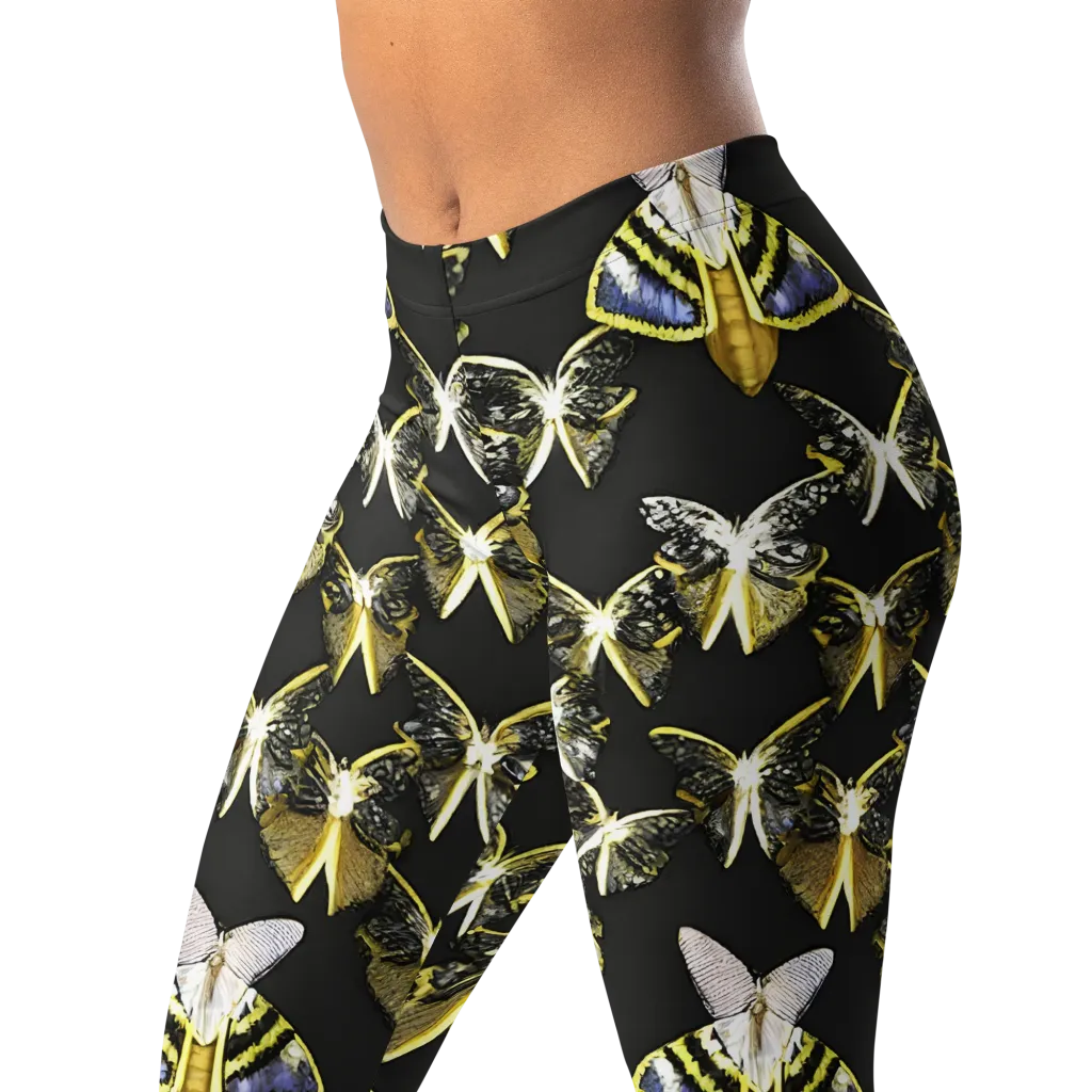 Nocturne Moths on Leggings — Left Front