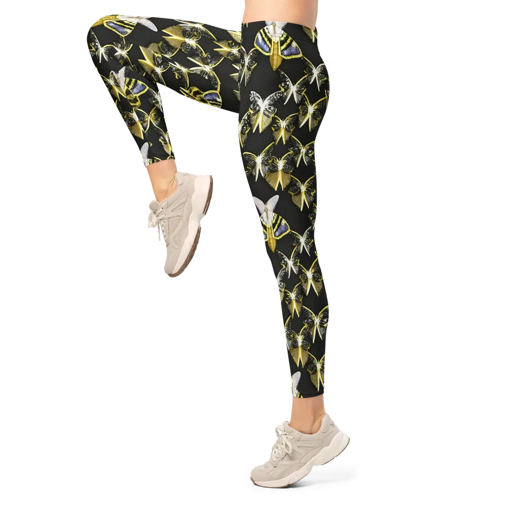 Nocturne Moths on Leggings — Left