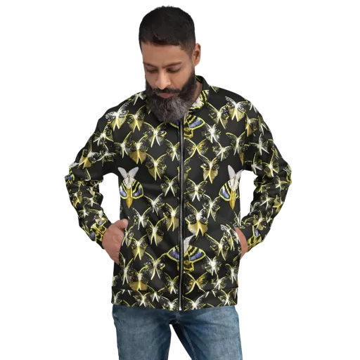 Nocturne Moths on a Bomber Jacket