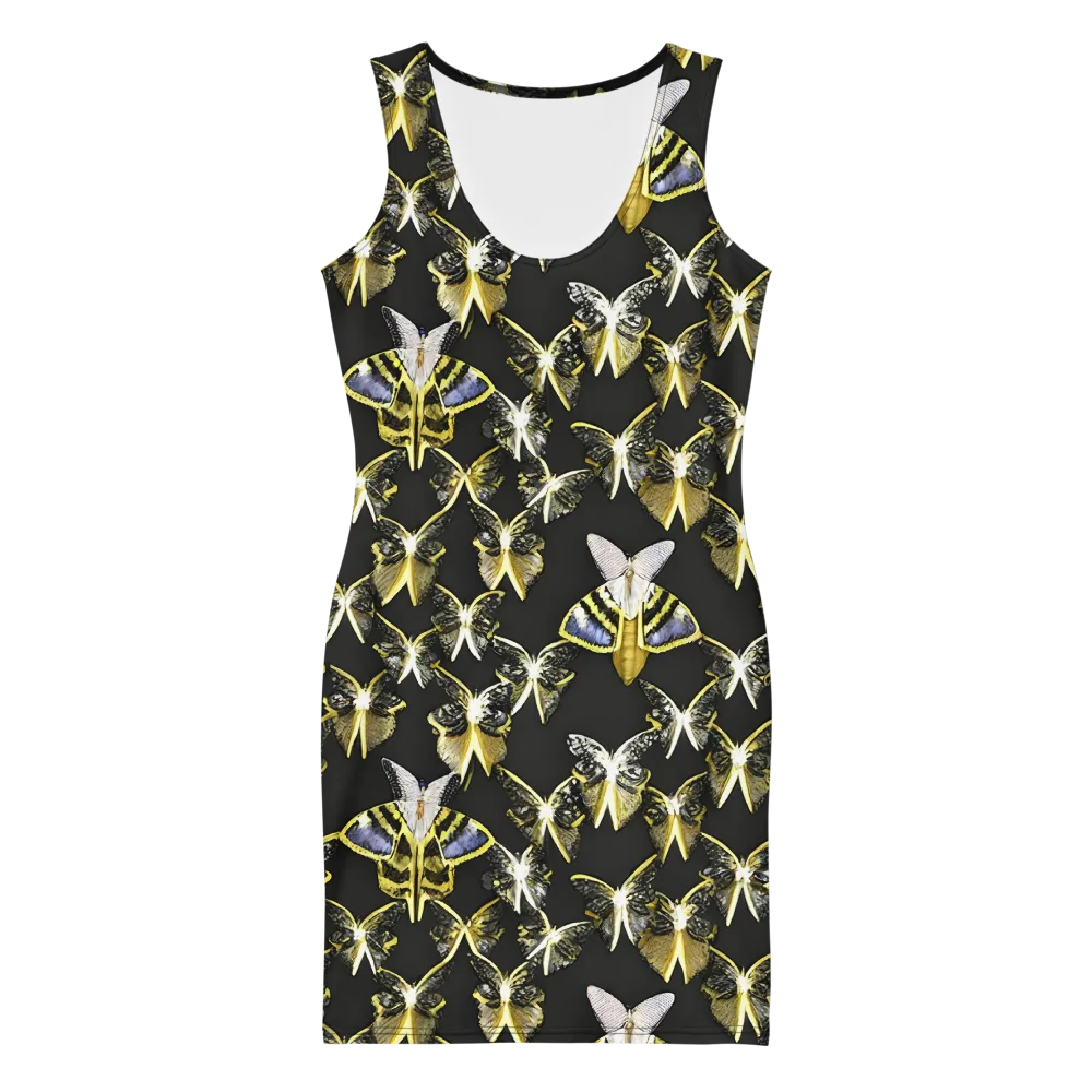 Nocturne Moths on Bodycon Dress — Front