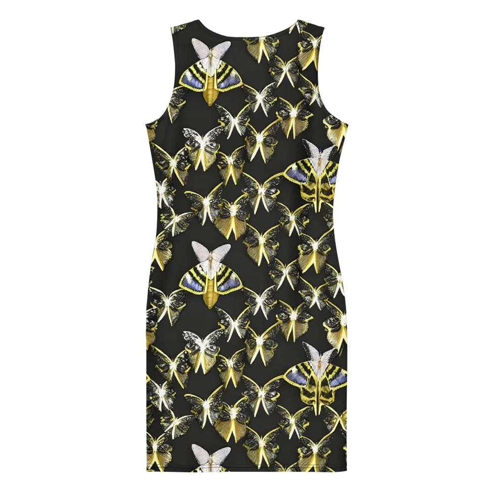 Nocturne Moths on Bodycon Dress — Back