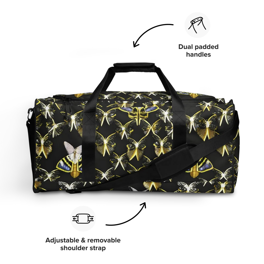 Nocturne Moths on Duffle Bag — Front
