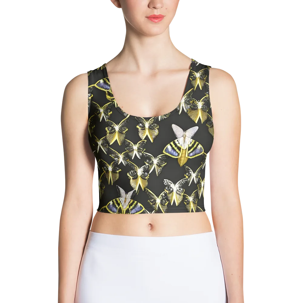 Nocturne Moths on Crop Top — Front
