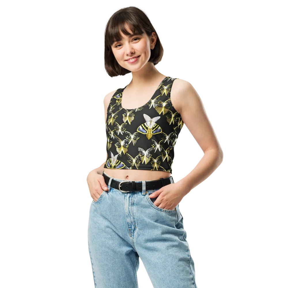 Nocturne Moths on Crop Top — Front