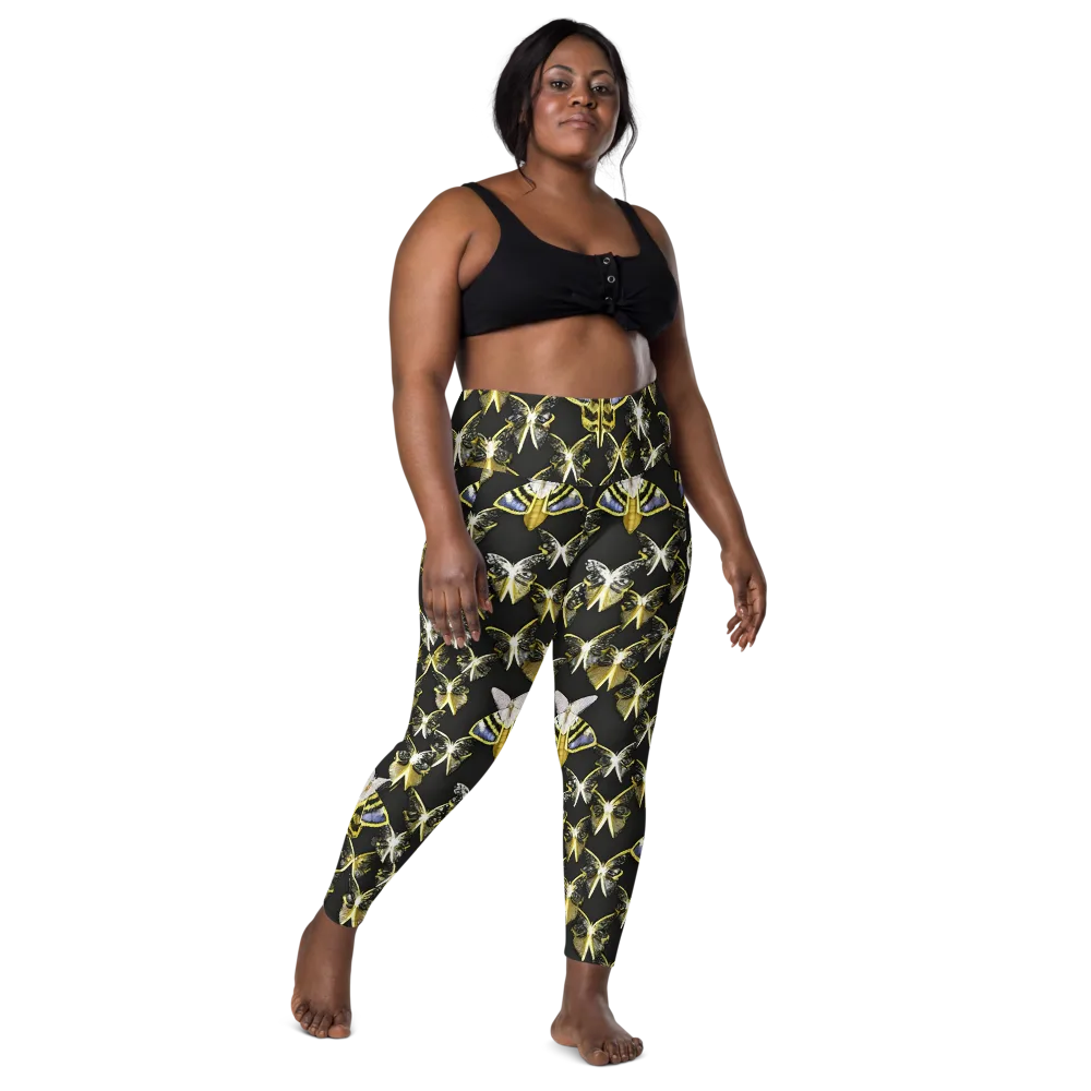 Nocturne Moths on Leggings with Pockets — Front